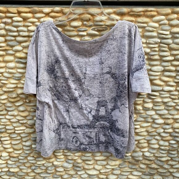 American Age Gray & Black Parish Graphic Cropped Short Sleeve Tee. Small. VGUC - Picture 2 of 4